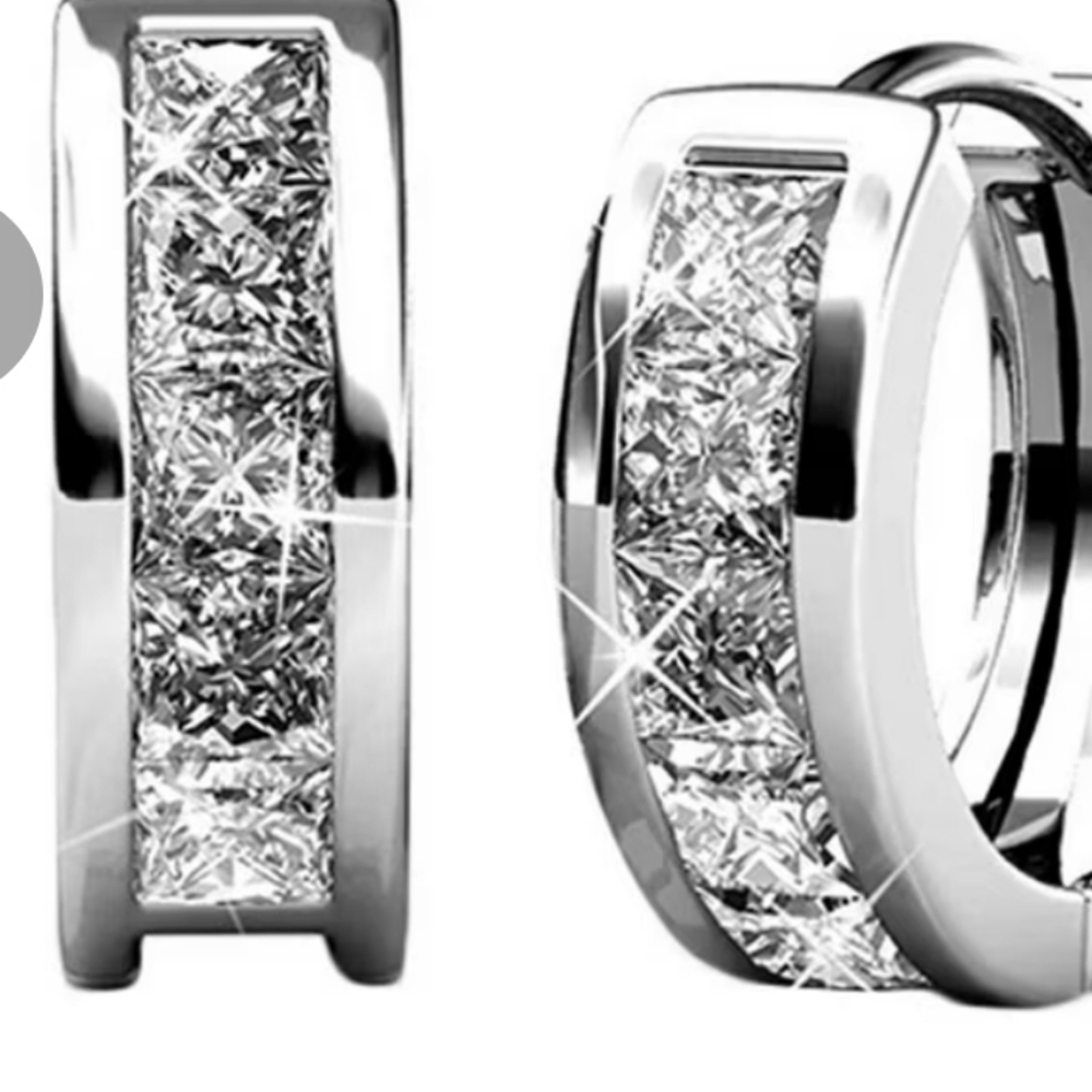 Cate & Chloe Bethany 18k White Gold Plated Hoop Earrings